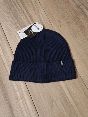 Bonnet hiver tricoté homme adolescent bleu marine