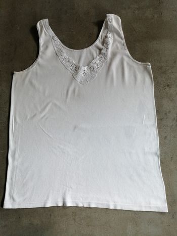 Débardeur avec broderie blanc Taille 3/4