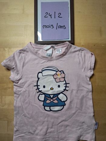 T-shirt manches courtes pour fille taille 24 mois Marque H&M bon état