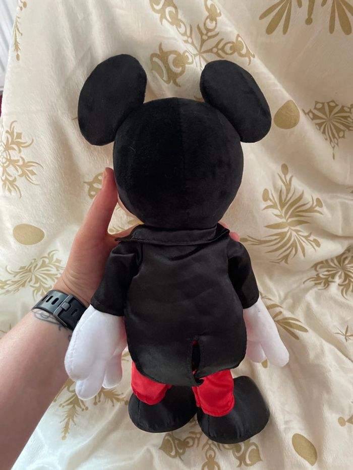 Peluche Mickey Mouse Costume Disneyland Paris Disney noir rouge smoking 34 cm - photo numéro 6