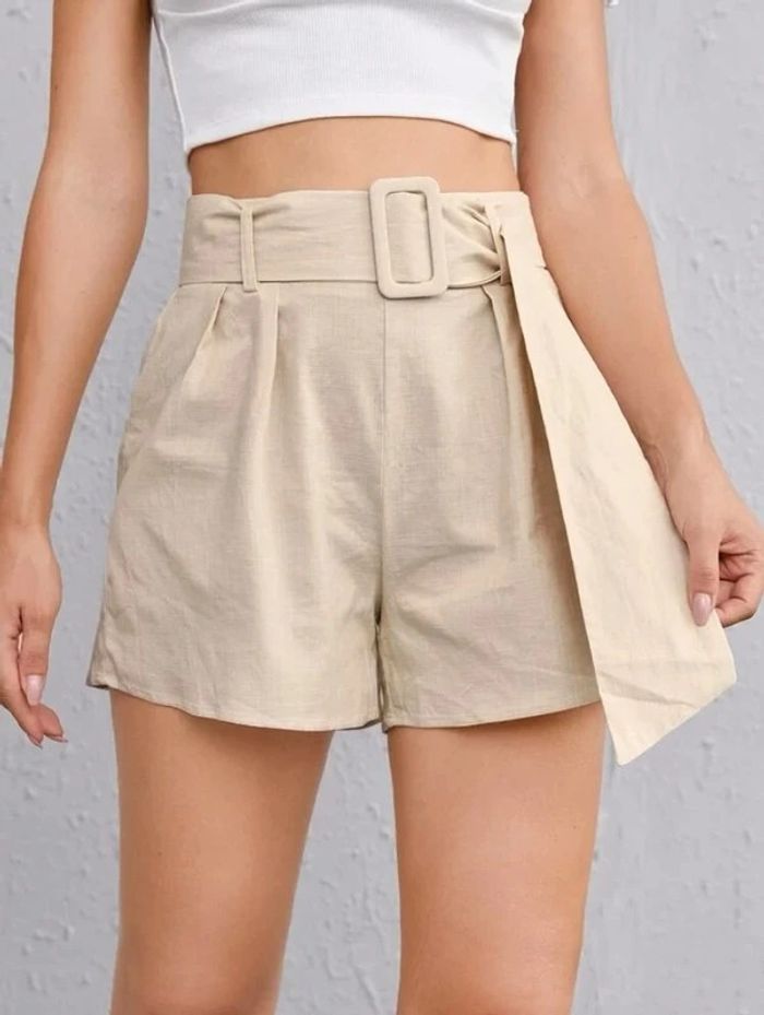 Short style lin beige ceinture T.M neuf Shein - photo numéro 6
