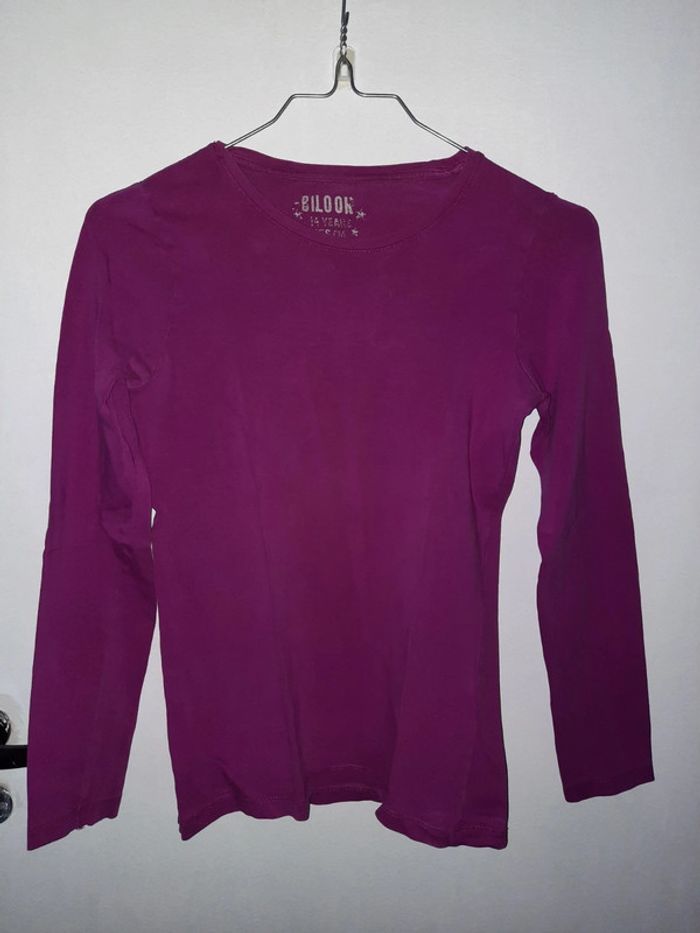 Haut manches longues rose - Taille 14 ans