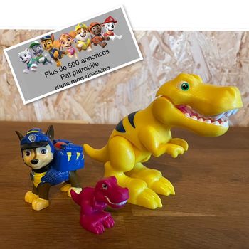 Idée cadeau 🎁 Pack de 3 Figurines le chiot Chase + son dinosaure et son Dino surprise Dino rescue