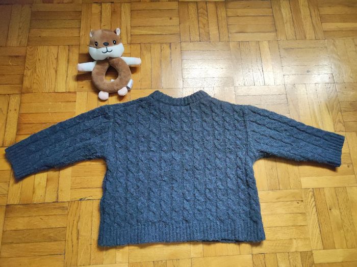 Pull en cachemire bleu chiné 9-12 mois Zara - photo numéro 2
