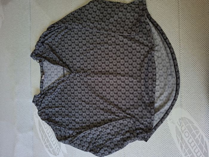 Blouse manches 3/4 noir à motifs H&M Taille 2XL - photo numéro 2