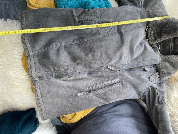 Manteau Oakwood cuir/fourrure gris S - photo numéro 8