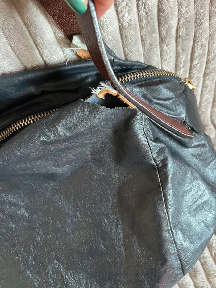 Sac bowling Céline Paris noir en cuir – à restaurer - photo numéro 3