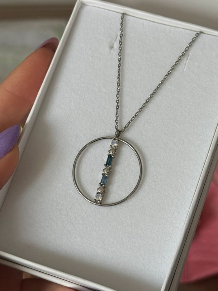 Collier cercle bleu turquoise