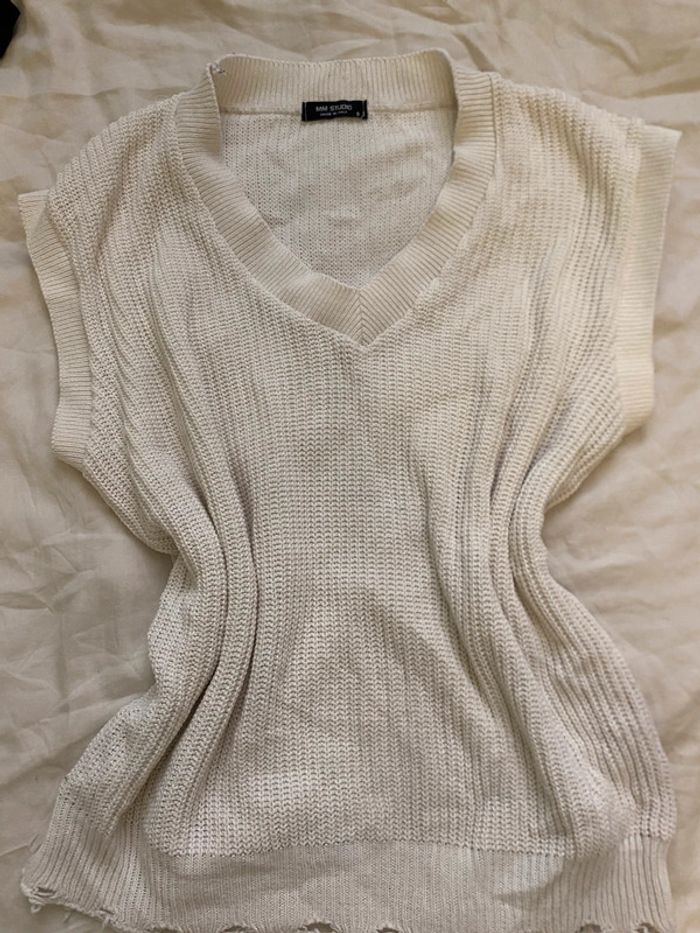 Cardigan blanc MM Studio – Fabriqué en Italie - photo numéro 2