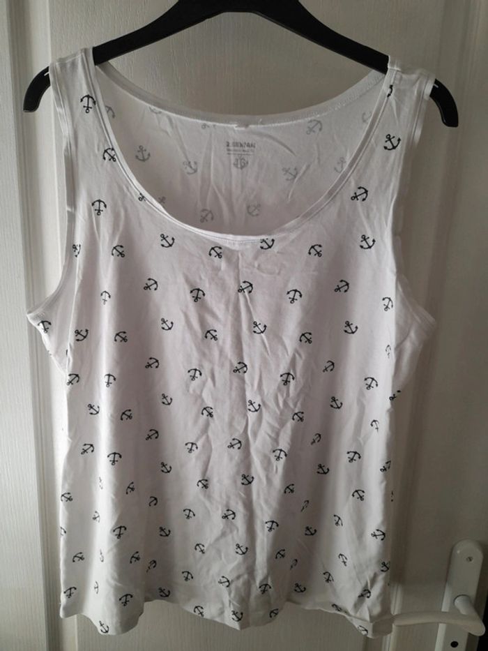 Débardeur blanc ancre