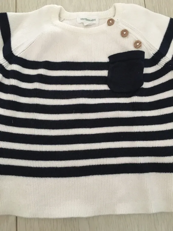 Pull marinière vertbaudet 6 mois - photo numéro 2