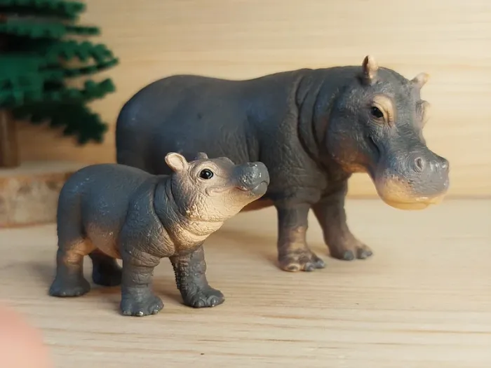 Schleich hippopotame et son bébé Figurine animal de la savane - photo numéro 2
