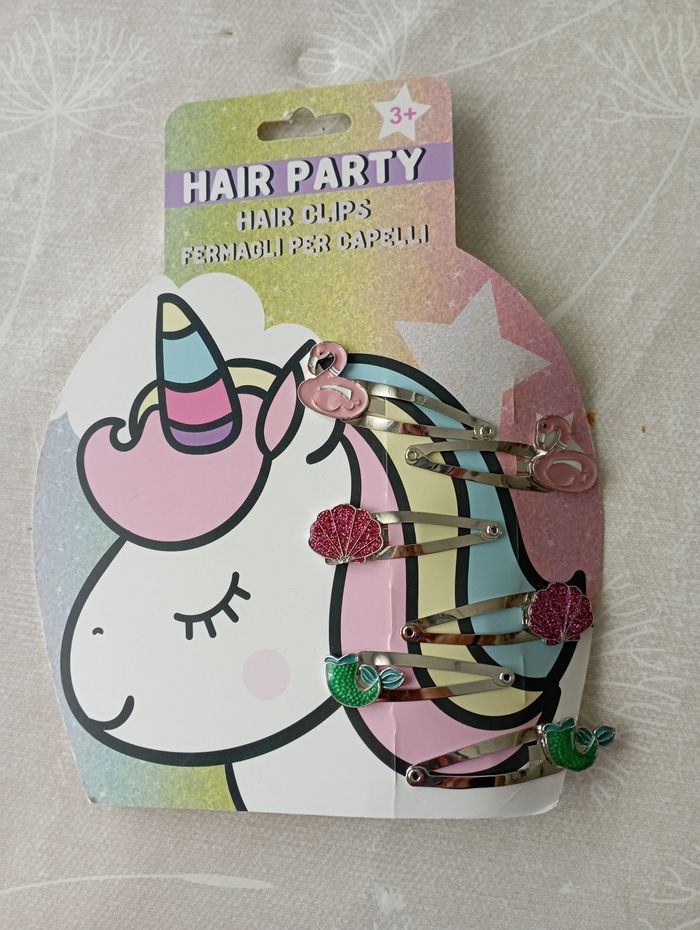 Lot 3 paires de barrettes flamand rose/coquillage/poisson 2€5 neuf