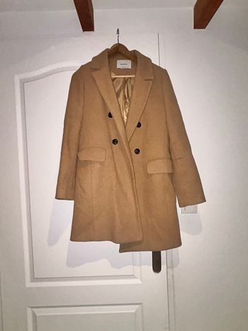 Manteau long camel Stradivarius S