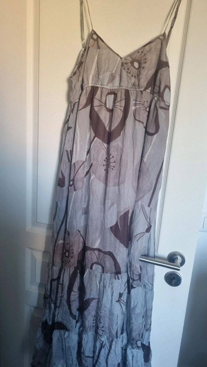 Robe été longue avec pochette rangement neuve à bretelles doublée 42 sympa p cet été
