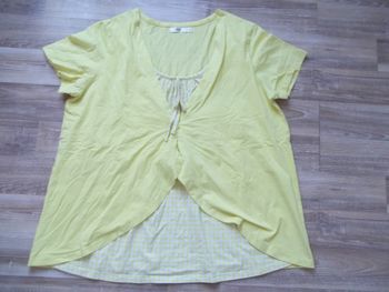 T-shirt 2 en 1 large jaune Bonprix Sélection 48/50