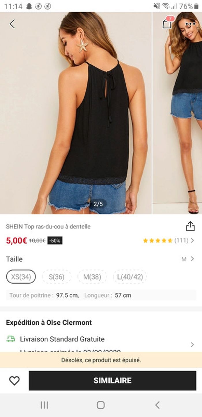 Top débardeur dentelle - photo numéro 3