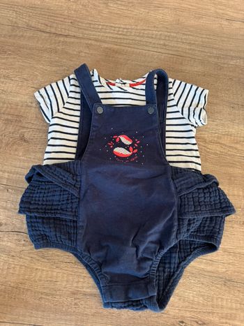 Barboteuse et t-shirt terre de marins 18 mois