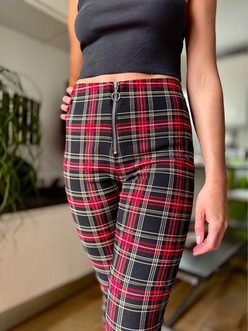 Pantalon Tartan Motif Écossais Zara Size M
