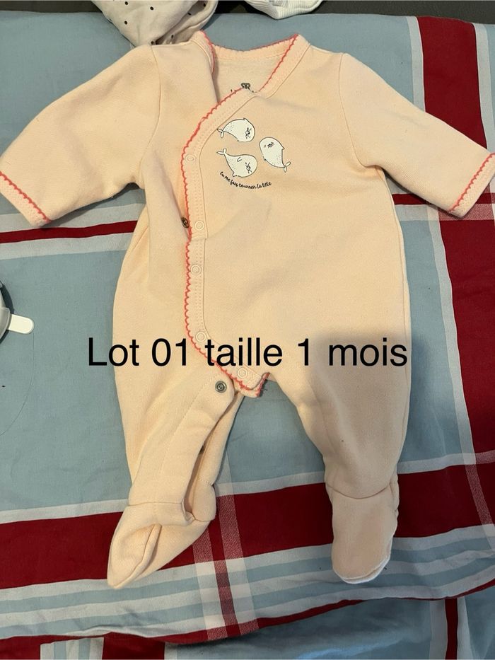 Lot de pyjama chaud bébé fille 1 mois - photo numéro 4