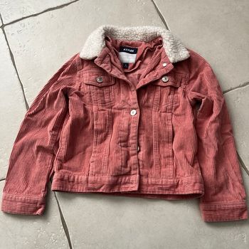 Veste Automne/Hiver Rose clair à col Blanc