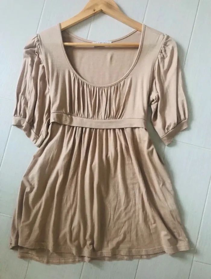 Haut femme taille empire large taille M beige crème - photo numéro 9