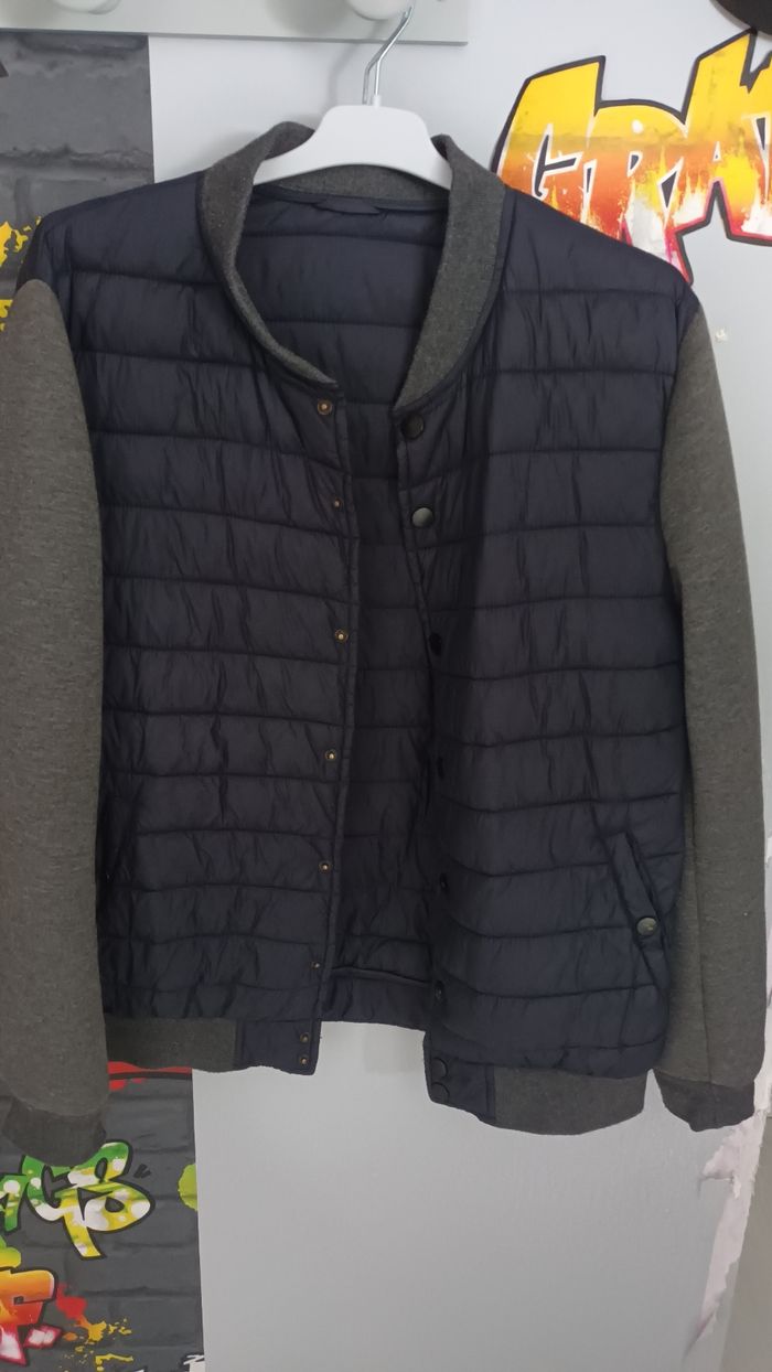 Manteau bleu et gris - photo numéro 3