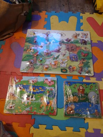 Lot 2 puzzles en bois 