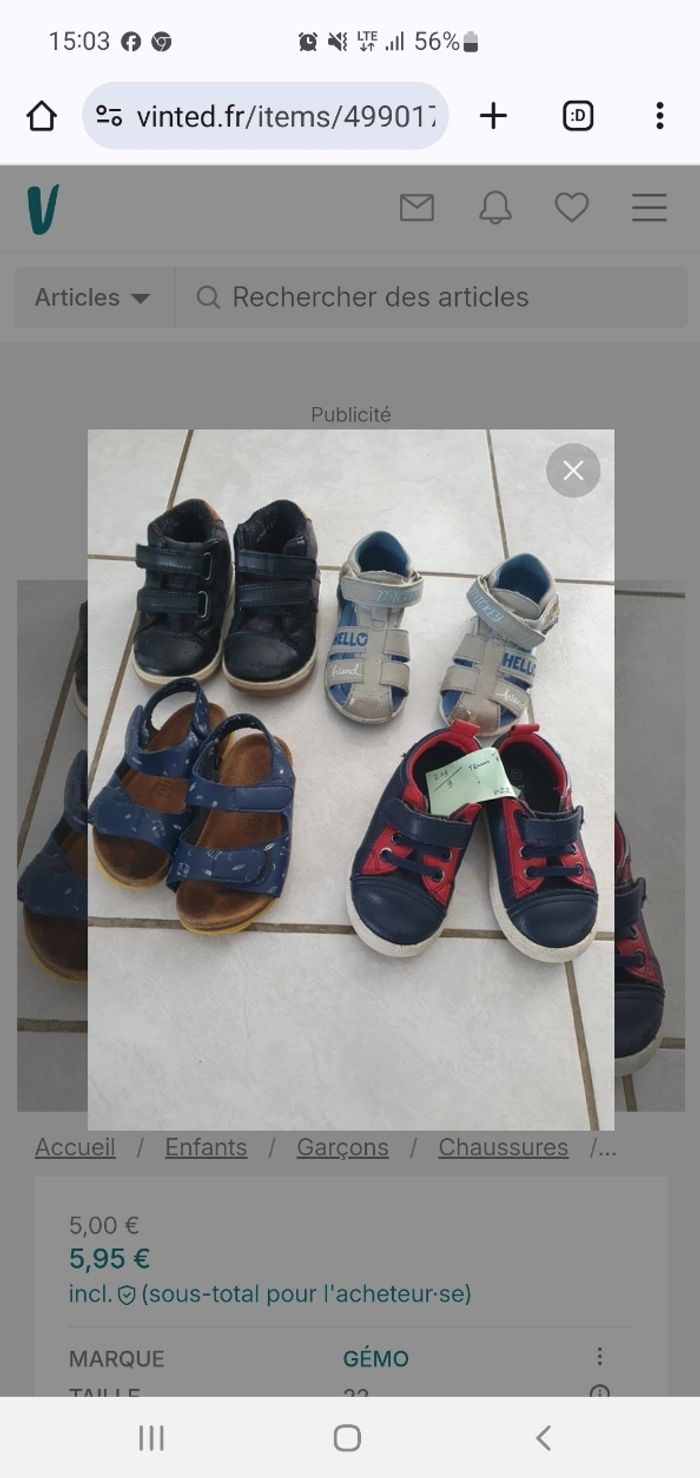 Lot chaussure en 22