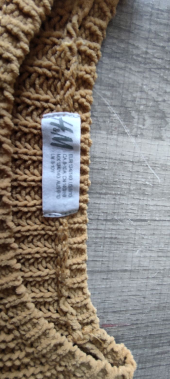 🌼 Pull court côtelé moutarde H&M - T.12 ans (134/140cm) - Très bon état - photo numéro 5