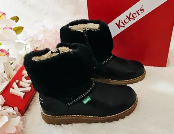 Bottes Bottines Cuir Zip Fourrées Kickers T31