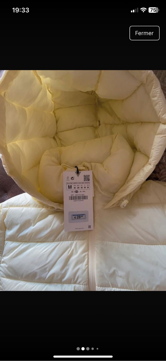 Doudoune manteau taille m Zara neuf avec étiquette - photo numéro 2