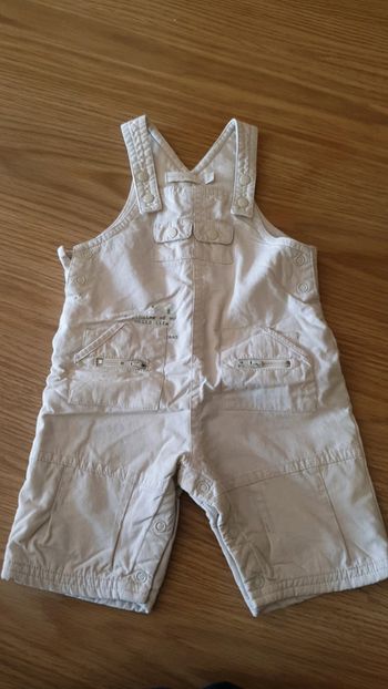 salopette doublée tao 3 mois creme