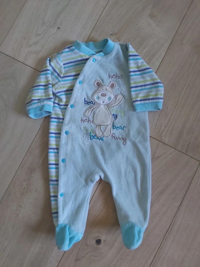Grenouillère/pyjama velours garçon 3 mois (78)