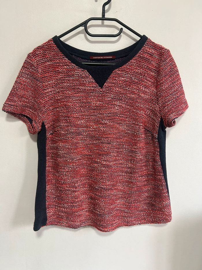 Mignon t-shirt à petites rayures • épais • Comptoir des Cotonniers • Taille M/38