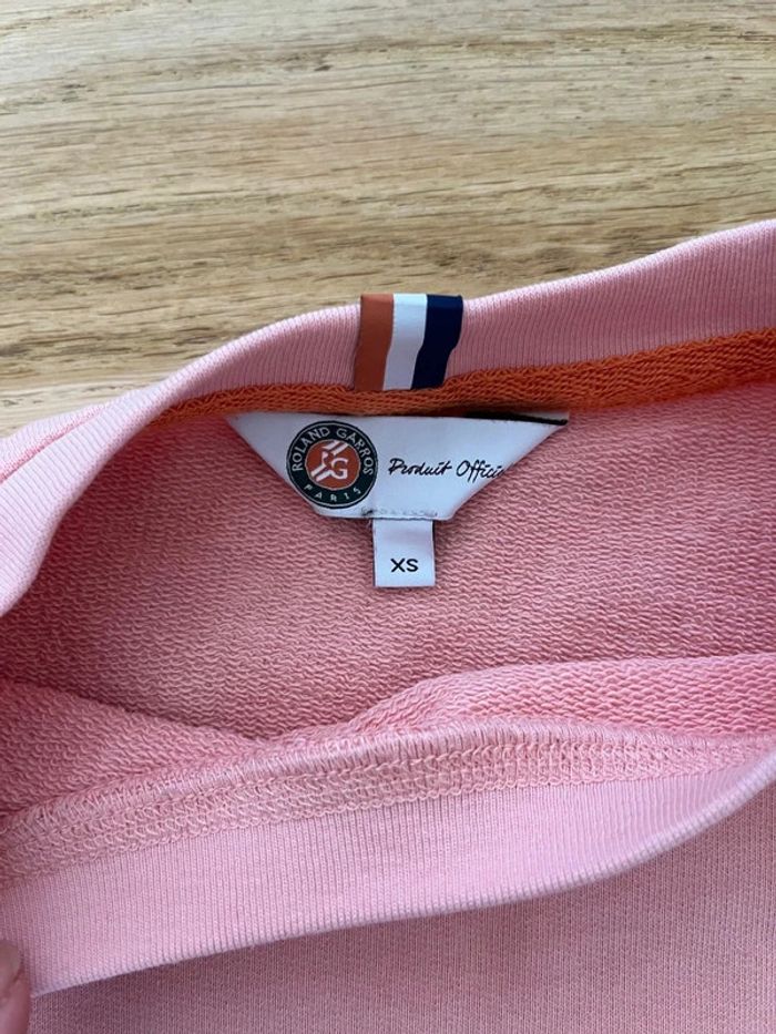 Sweat Pull Roland Garros officiel taille xs 14 ans rose saumon #EmmaLille14ans #EmmaLilleXS34 - photo numéro 4