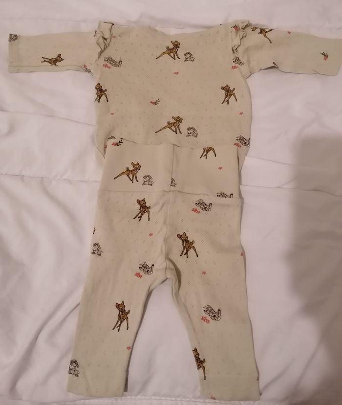 Ensemble bodie+pantalon beige taille 1-2 mois - photo numéro 2