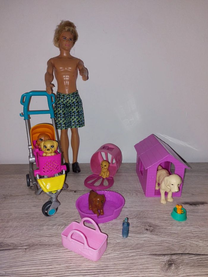 Barbie ken avec des chiens
