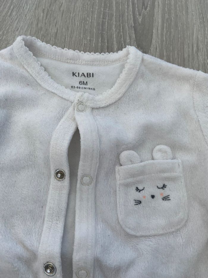 Pyjama blanc mixte bébé fille ou garcon kiabi 6 mois - photo numéro 2