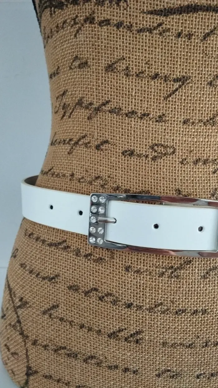 Ceinture blanche argenté 80 cm femme - photo numéro 5