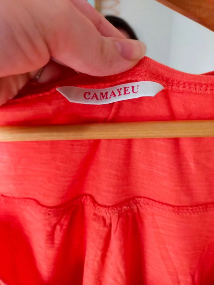 Tee shirt resserré en bas camaïeu orange taille 1 - photo numéro 4