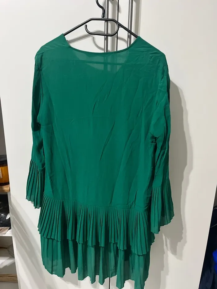 Blouse Zara à volant vert Zara - photo numéro 3