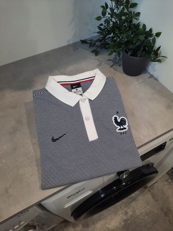 Polo Nike Équipe de France FFF blanc bleu – Taille L