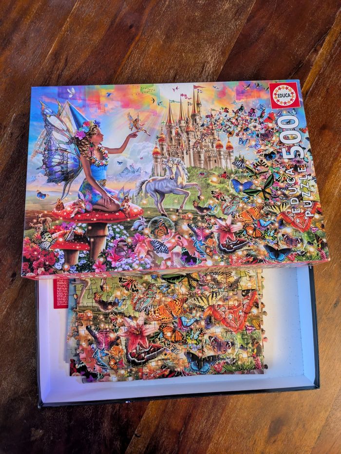 Magnifique puzzle Fées & papillons Educa 500 pièces - photo numéro 3