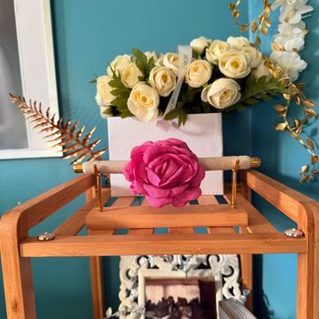 Barrette fleur rose élégante