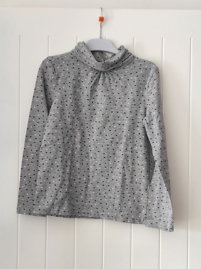 Sous-pull fille 6 ans – motif à pois - photo numéro 2