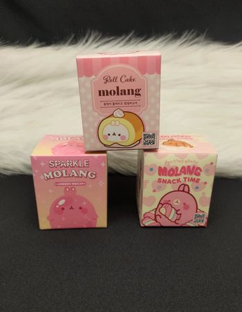 Lot de 3 boîtes surprises Molang "rose" - Éditions Sparkle, Snack Time & Roll Cake