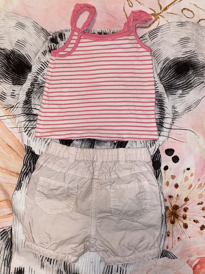Ensemble short et t-shirt, taille 12 mois, marque Kitchoun et Disney. - photo numéro 6