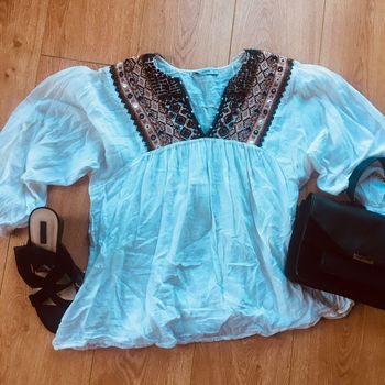 Blouse avec broderie 🧡 Mango 🧡 écrue - taille M