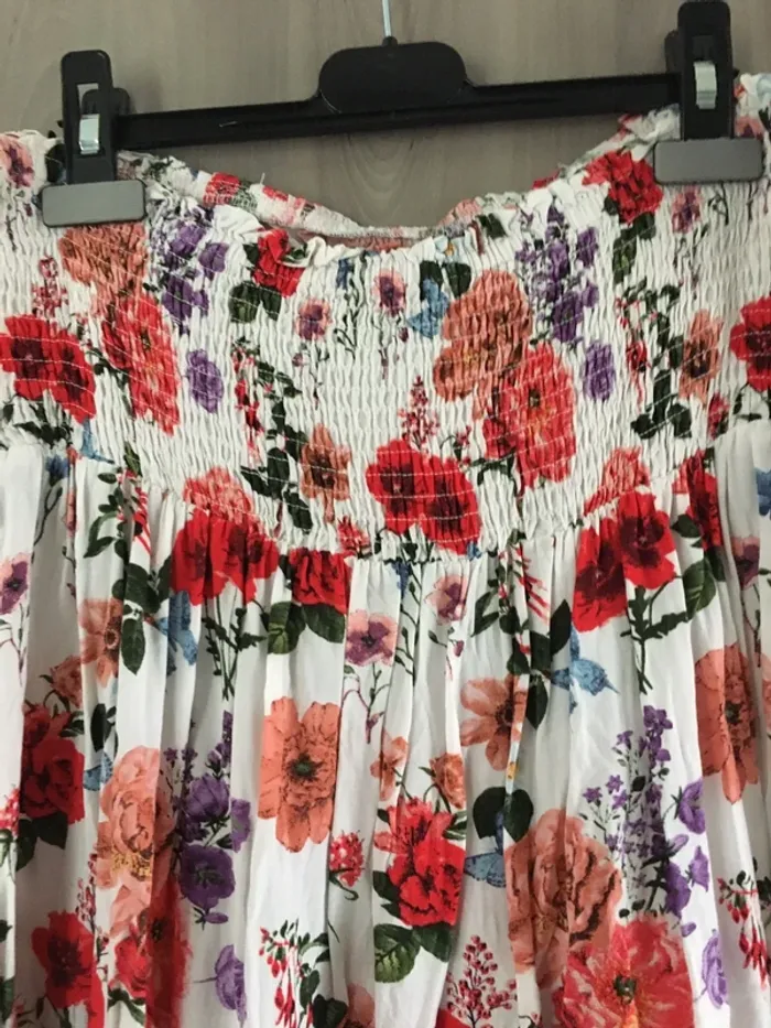 Robe bustier à fleurs courtes été T.38 - photo numéro 4